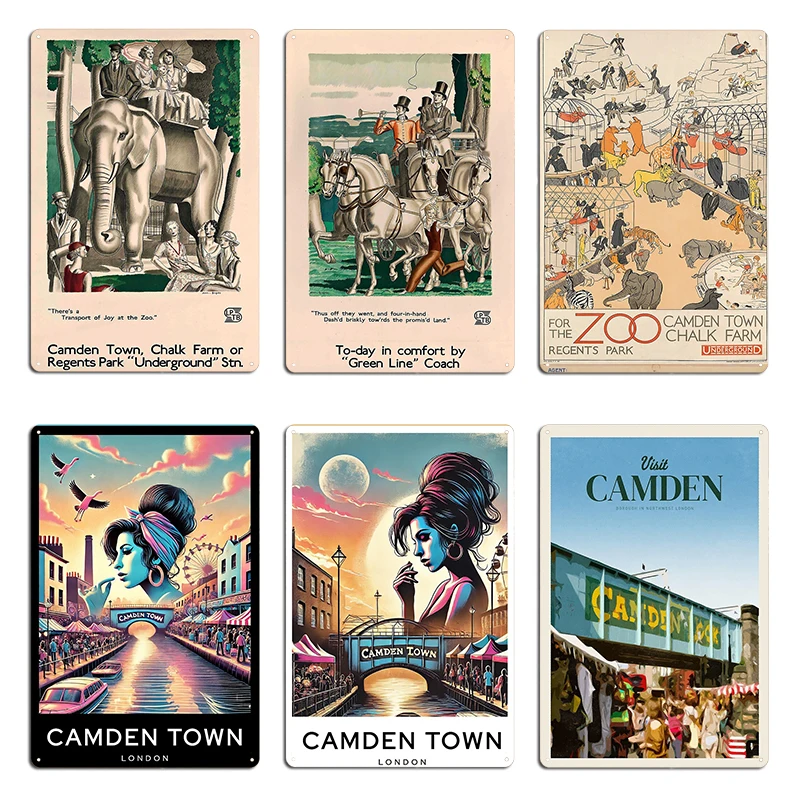 Camden Town Metal Plaque Poster Pub Plates Garage Printing personalized Party Plates Tin Sign