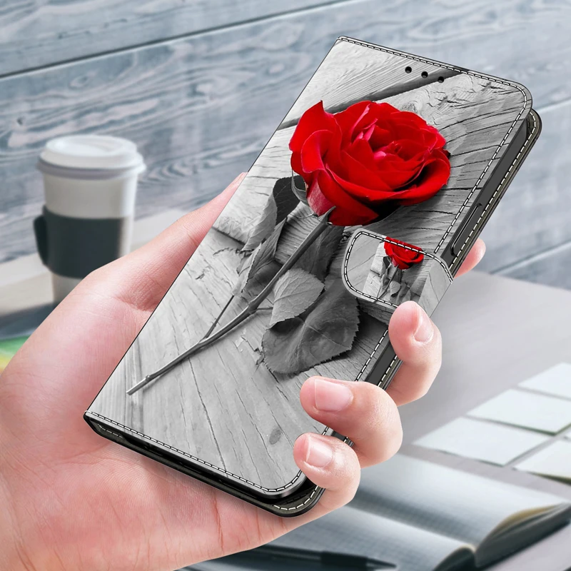 3D Flower Painted Magnetic Wallet Flip Leather Case For Xiaomi Redmi Note 13 12 11 11S 10 10S 10T 9 9S 8 8T 7S 6 Pro Plus 4G/5G