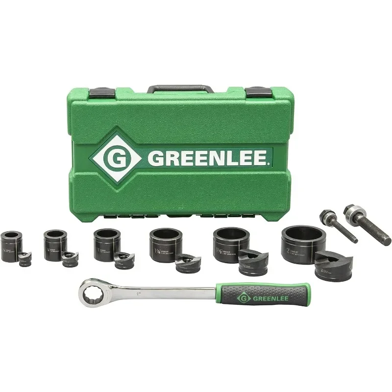 Greenlee 7238SB slug-buster Knockout Punch Kit dengan Hex Ratchet kunci 1/2 " - 2"