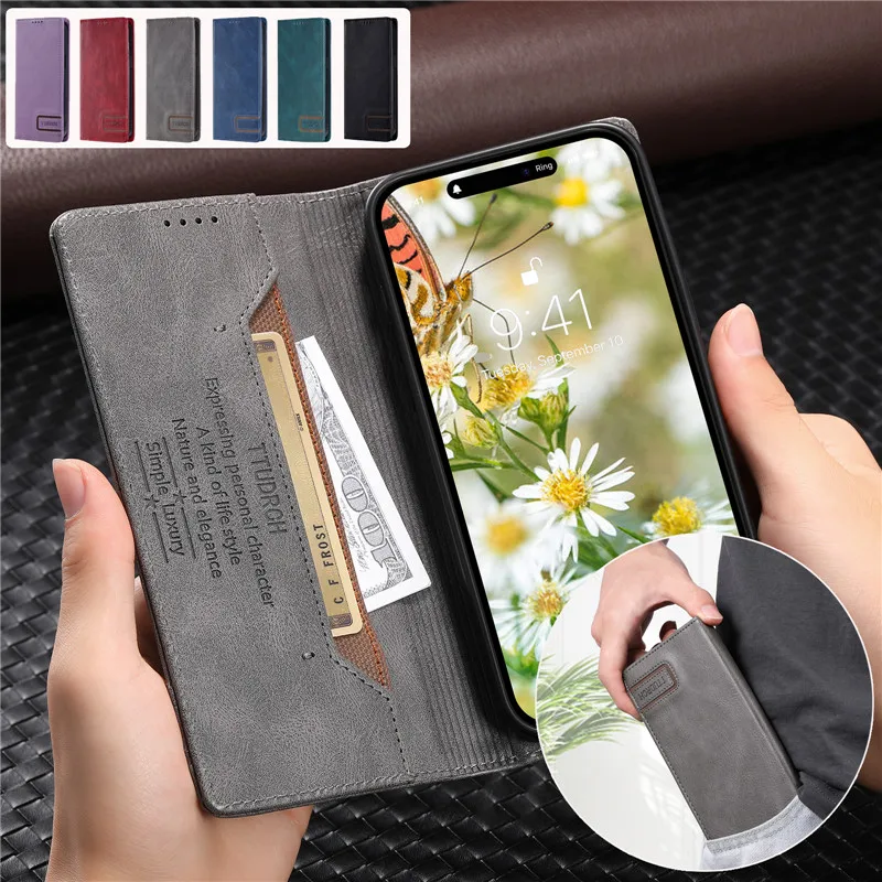 

Magnetic Leather Phone Case For XiaoMi 13 Ultra 12 11 12T 11T 10T 9T Pro 12X 12S 11X 10 Lite Retro Wallet Card Flip Holder Cover