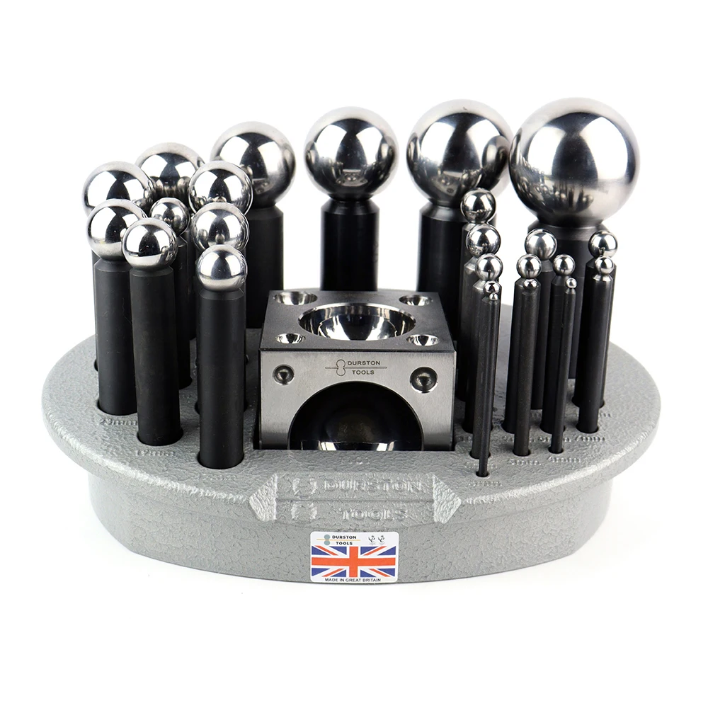 

High-Quality 24-Punch Set with Dapping Block 3-50mm Hardened Steel Jewelry Making Tools for Metal Forming Durston Tools