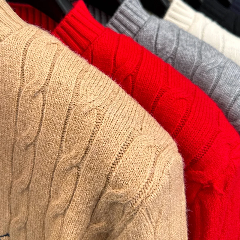 Hochwertige Casual Rundhalspullover Herren Herbst Winter neue Persönlichkeit Zipper Design Luxusmarke Golf Pony Stickerei Mode Stricken Sweater – Detail 25