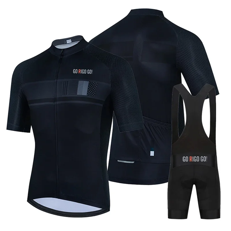Go Rigo Go 2024 Men Short Sleeve Jersey Sets Ropa Ciclismo Hombre Summer Cycling Clothing Triathlon Bib Shorts Suit Bike Uniform