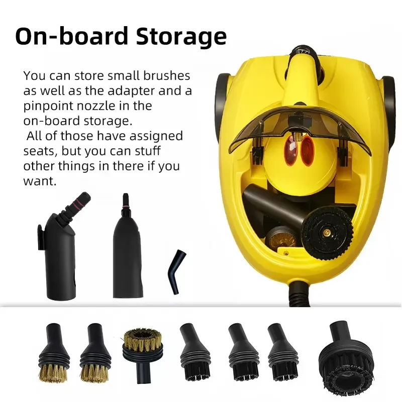 for High Pressure Temperature Steam Cleaner with Mop Car Wash Rolling Carpet Brass Brush Fabric Ironing Pet Owner Safety