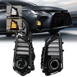 LED DRL For Toyota Yaris Ativ Vios 2022 2023 Daytime Running Light Car Front Bumper Headlight With Yellow Turn Signal Fog Lamps