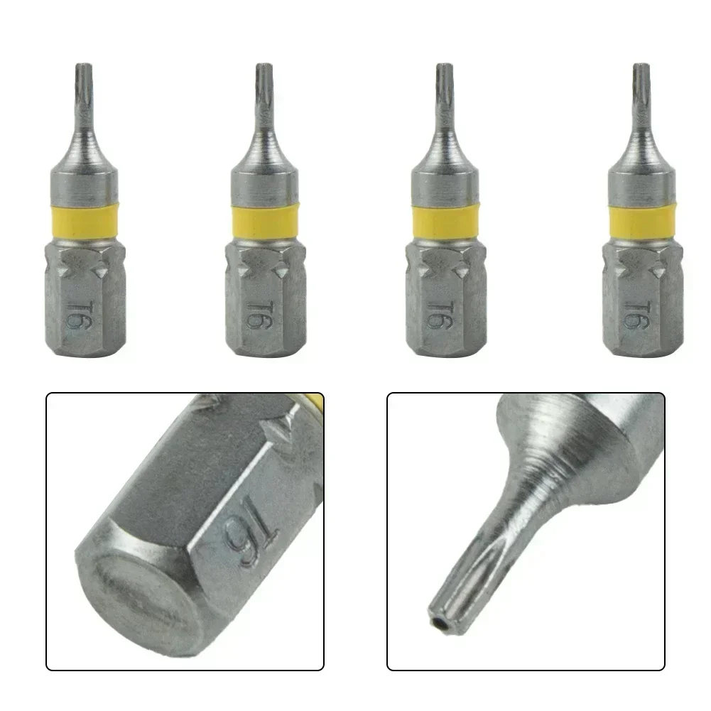 4 Uds. Puntas de destornillador Torx de 25mm con agujero T6 T8 T15 T20 T25 T27 T30 Juego de puntas de estrella de destornillador eléctrico de