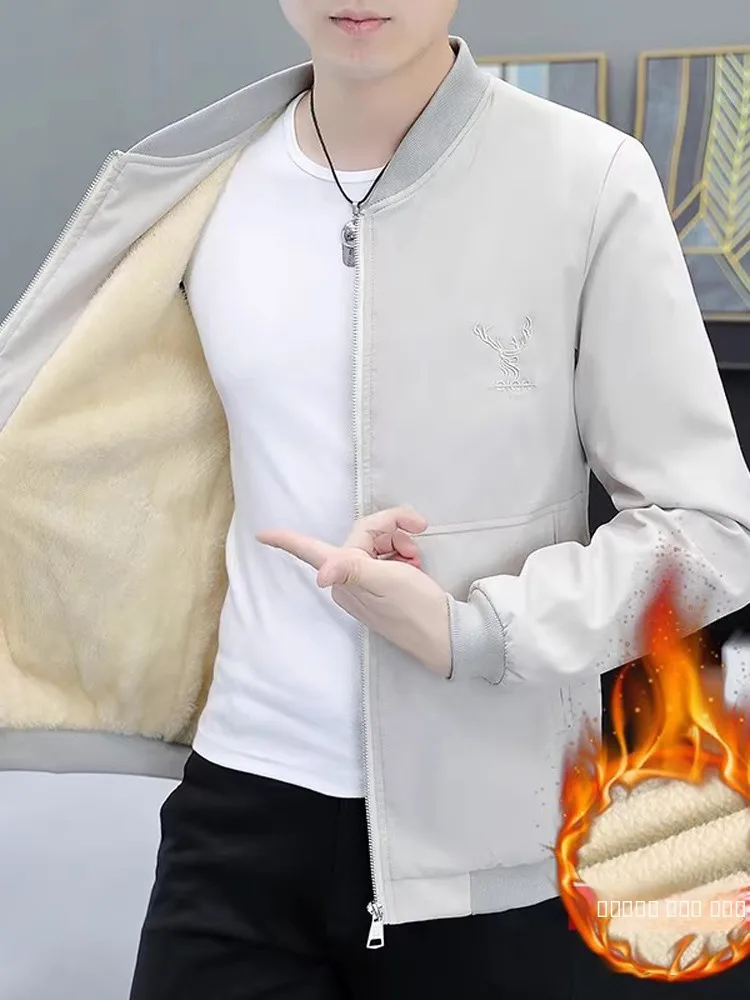 

Мужская бейсбольная куртка Sli с воротником-стойкой, повседневная, однотонная, из полиэфирного волокна, модная, с длинными рукавами и застежкой-молнией