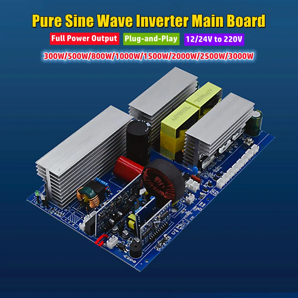 

12V24V48V To 220V Pure Sine Wave Inverter Main Board Lead Acid Ternary Phosphate Iron Lithium Battery Power Converter 150W~3000W