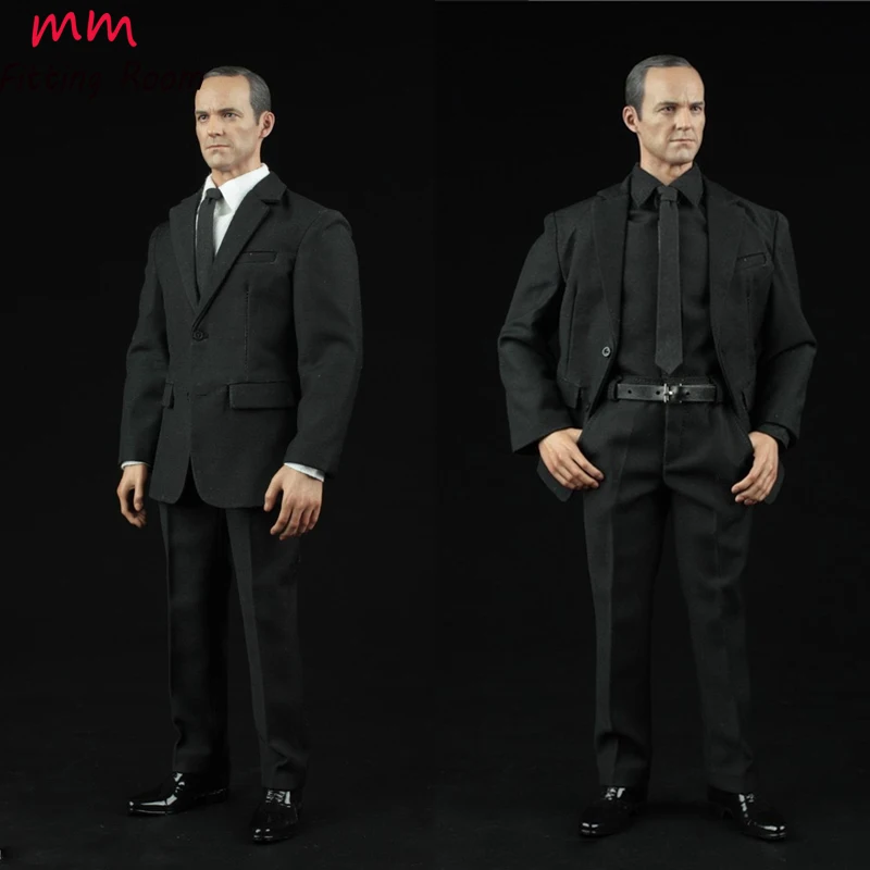 

AFS A004 1/6 Scale Action Figure Male Black Clothes Suit Suits Men's clothing Shirt set Black For 12 Inch Man Body