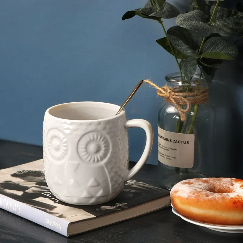 

Ceramic Relief Owl Mug, Coffee Cup, Milk Mug, Tea Cup, Office Ceramic Mug, Couples Cup, Creative Fashion, New, 2024