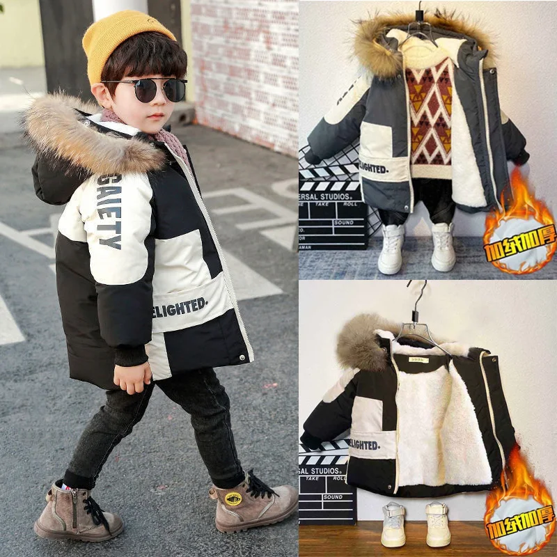 

Плюшевые бархатные куртки для мальчиков, детские толстые зимние пальто, теплая детская повседневная стеганая одежда, осенняя модная верхняя одежда для подростков, От 3 до 12 лет