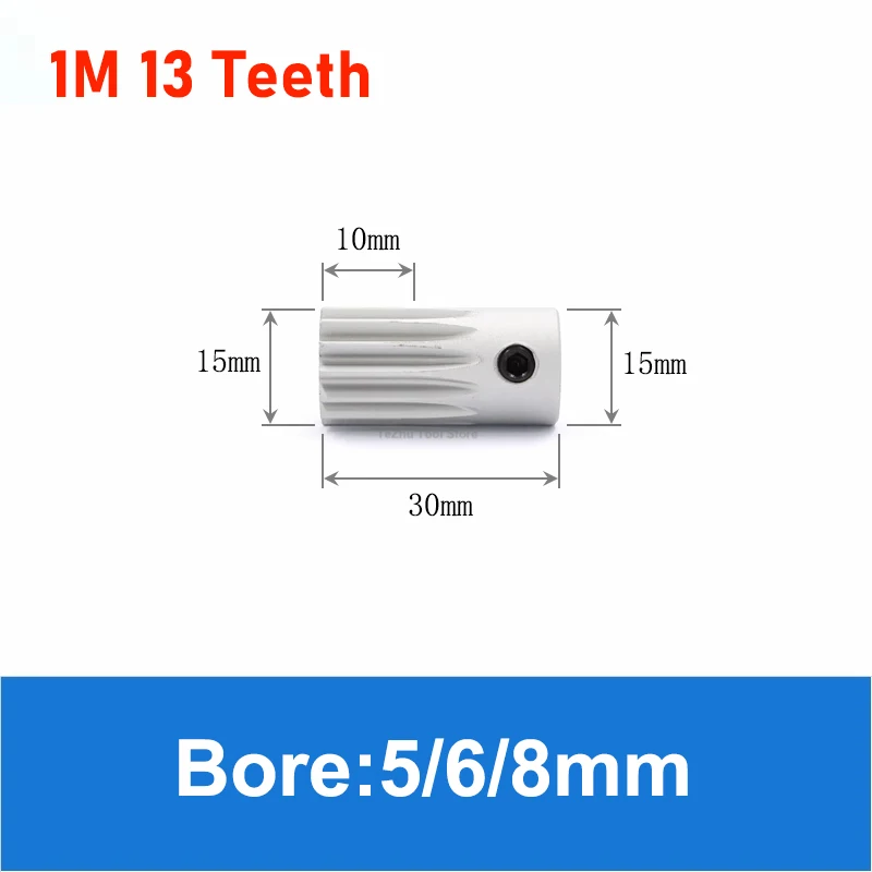 1Pcs 12/13/14T 1M Aluminum Alloy Spur Gear 1 Mod Motor Gear 12 Teeth 13 Teeth 14 Teeth Bore 4/5/6/8mm