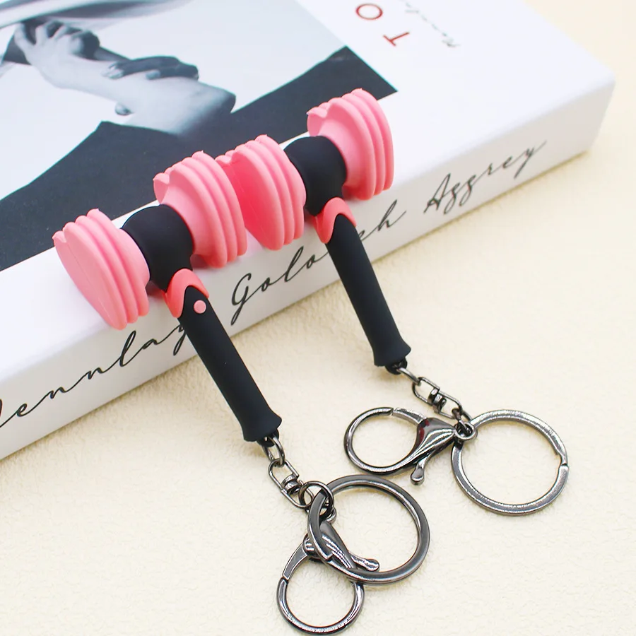 Kpop Popular Girl Group Love Hammer Keychain Cute Rescue Stick Key Ring For Men Women Car Bag Pendant Toy Jewelry Fan\'s Gift