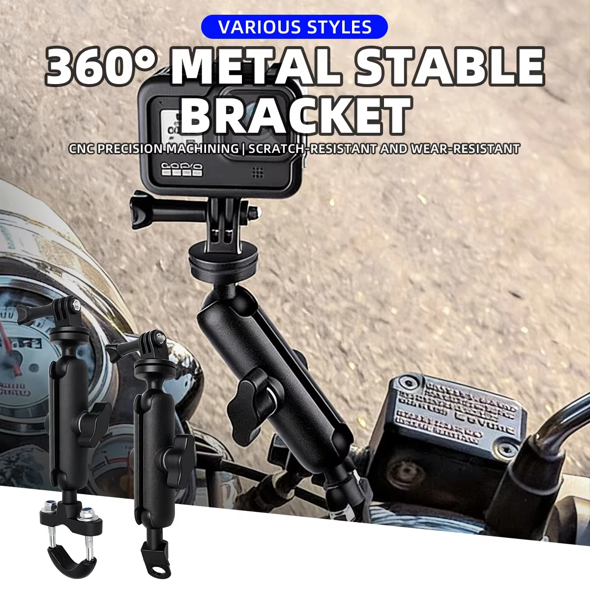 

Metal Motorcycle Bicycle Camera Holder Handlebar Mirror Mount Bike Bracket for GoPro Hero DJI Phone Action Camera Accessories