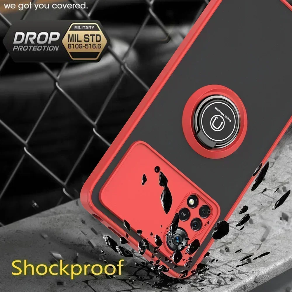 Funda de teléfono magnética a prueba de golpes para Xiaomi Poco X4 F5 Pro X5 5G X3 NFC M3 M4 Pro 4G F4 GT, funda con soporte para Poco F5 X5 Pro