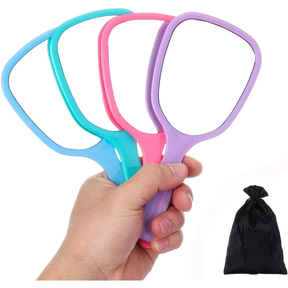 

Hand Mirror, 4PC Travel Handheld Mirror, with Handle, Cosmetic Mirror