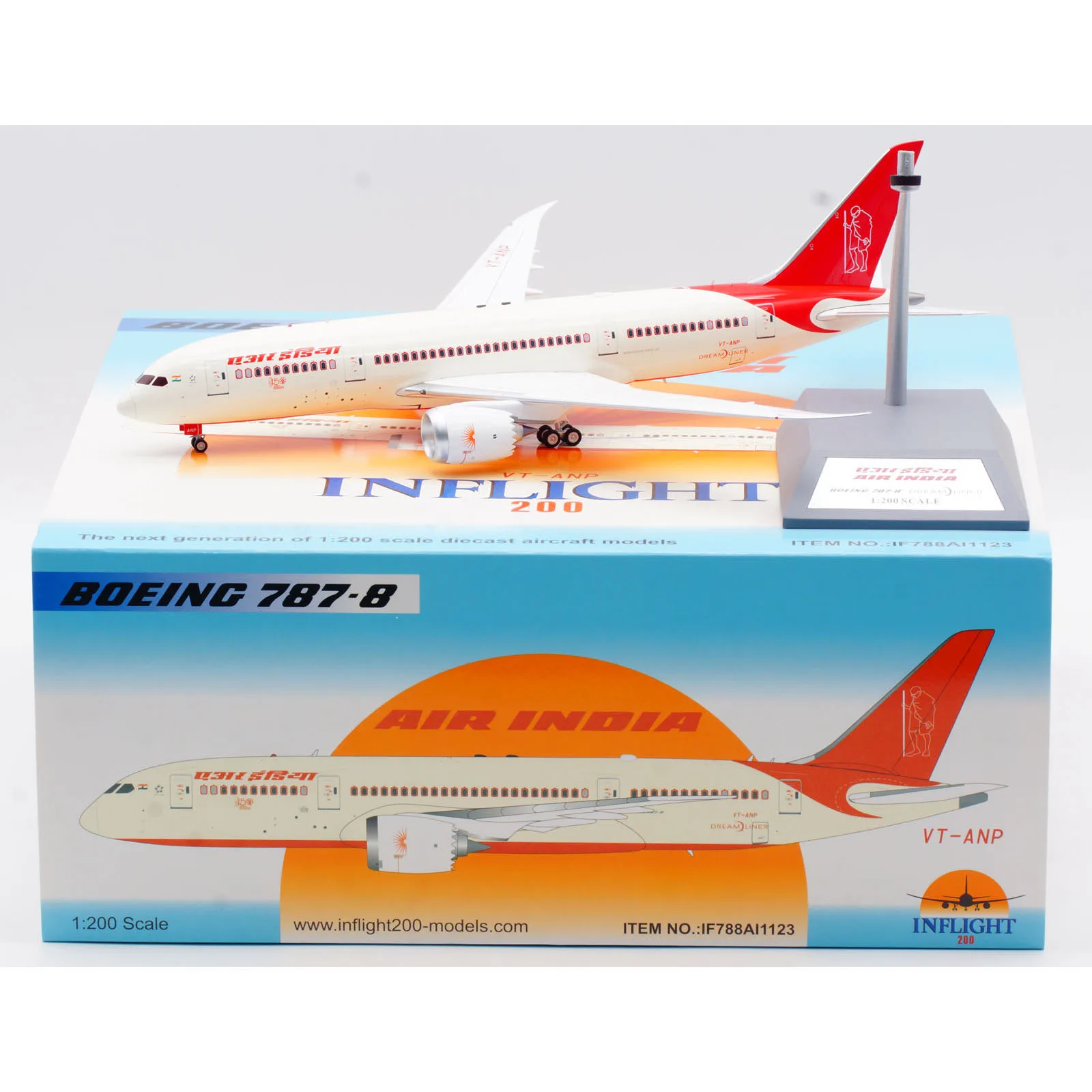 

IF788AI1123 Alloy Collectible Plane Gift INFLIGHT 1:200 Air India "Dreamliner " Boeing B787-8 Diecast Aircraft Jet Model VT-ANP