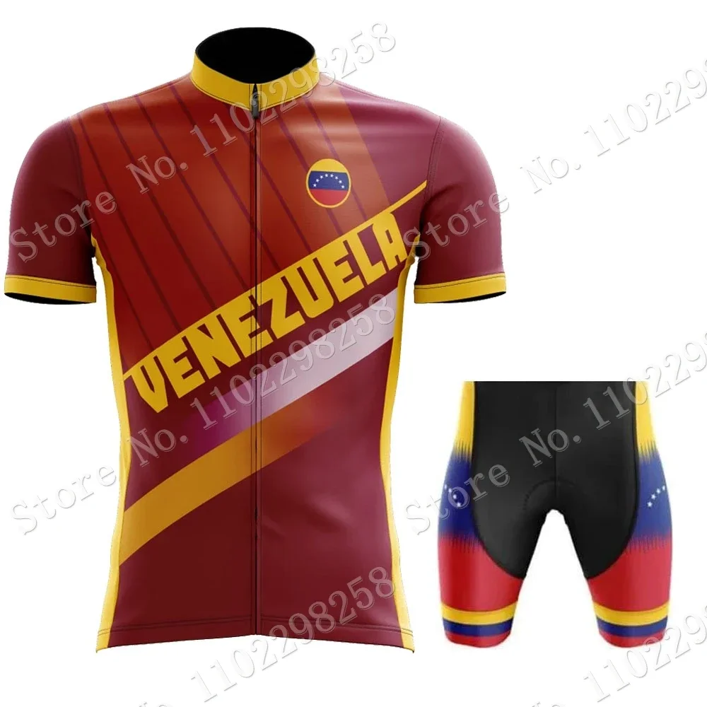 VENEZUELA 2024 Cycling Jersey Set Summer National Cycling Clothing Road Bike Shirts Suit Bicycle Bib Shorts MTB Wear Maillot