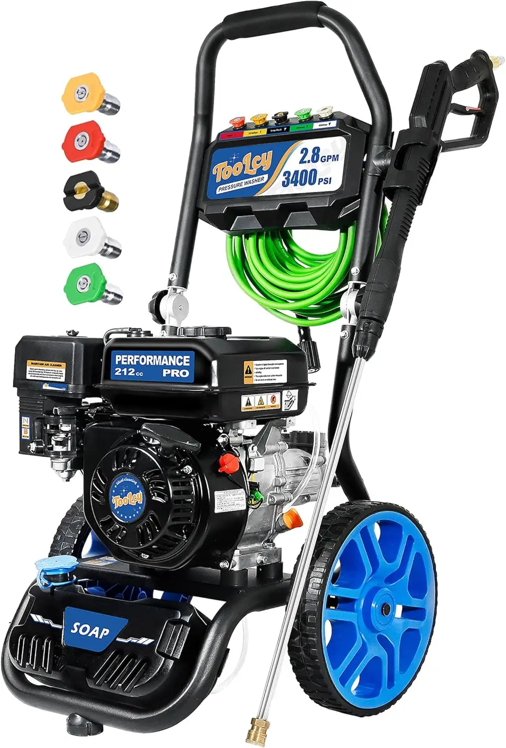 

3400 PSI & 2.8 GPM Gas Powered Pressure Washer with Onboard Soap Tank, Power Washer for Cleaning Cars Homes Patios Fences Drivew