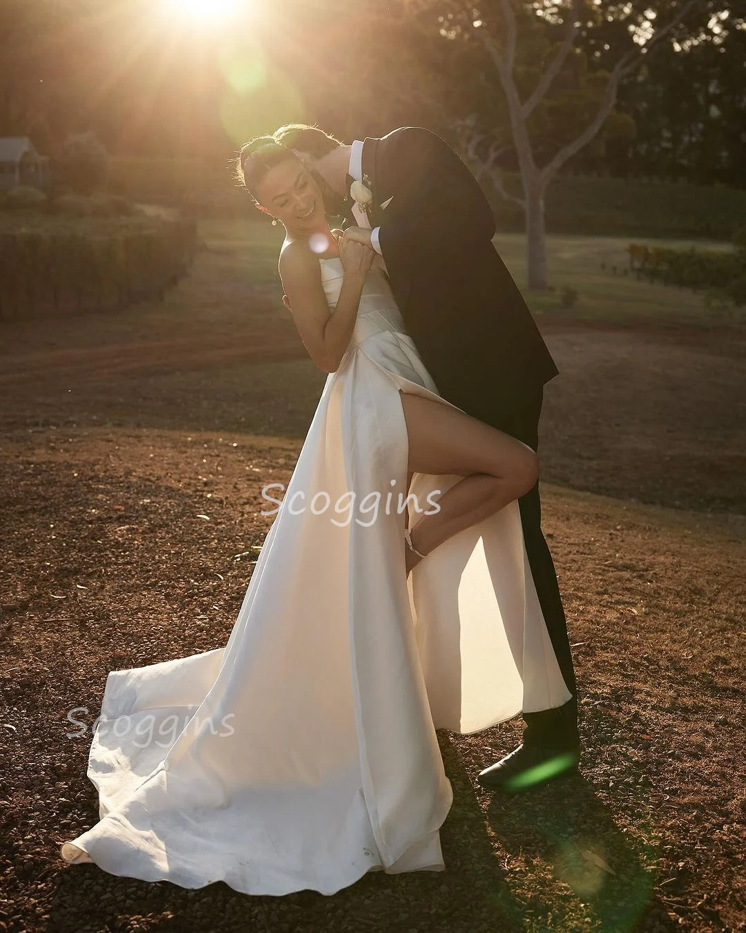 Robe de mariée blanche à longueur de sol pour événements, robe de mariée à la plage, robe éducative