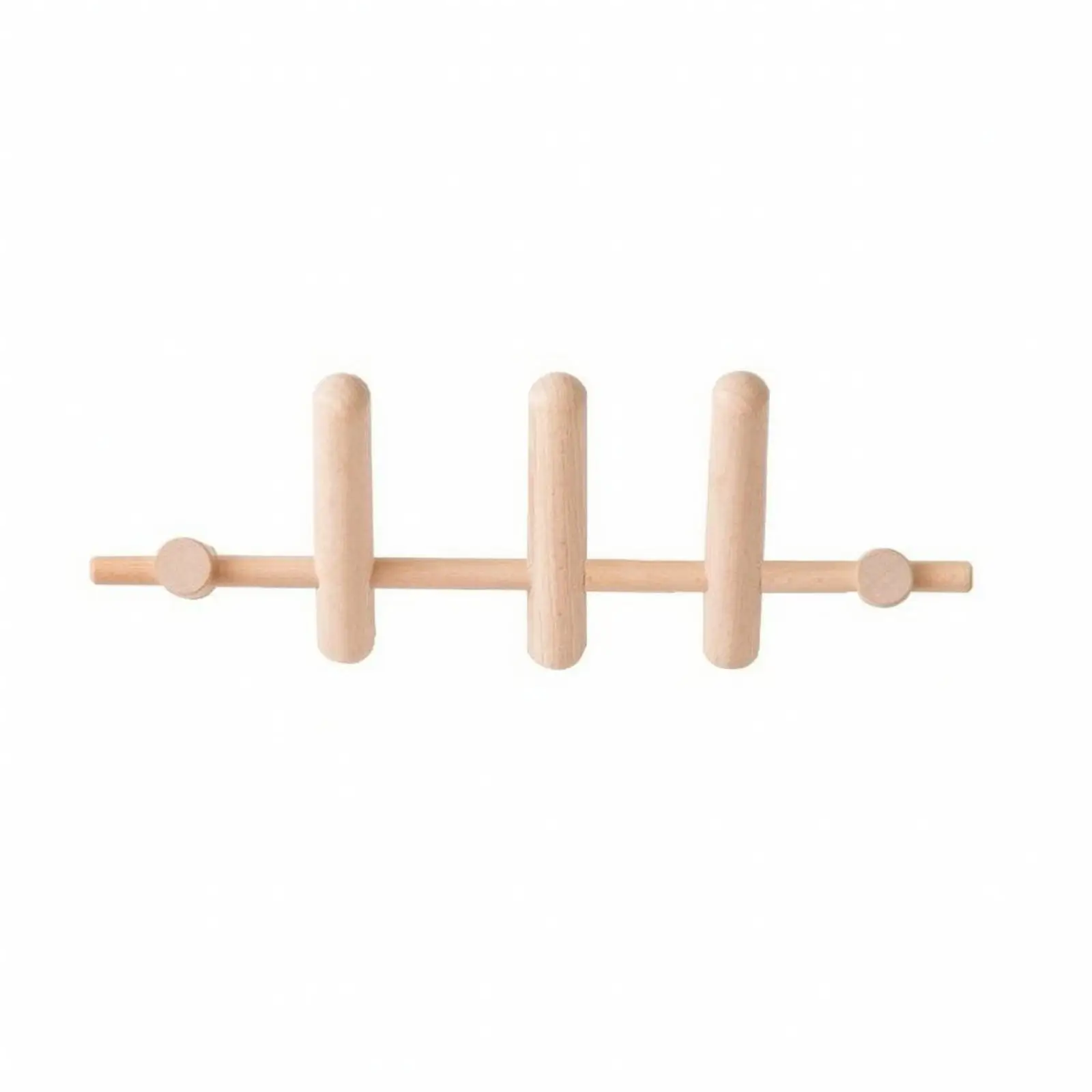 Wall Mounted Clothes Rack Solid Wood Peg Rail for Hanging Hats Bags and Towels in Bedroom Kitchen