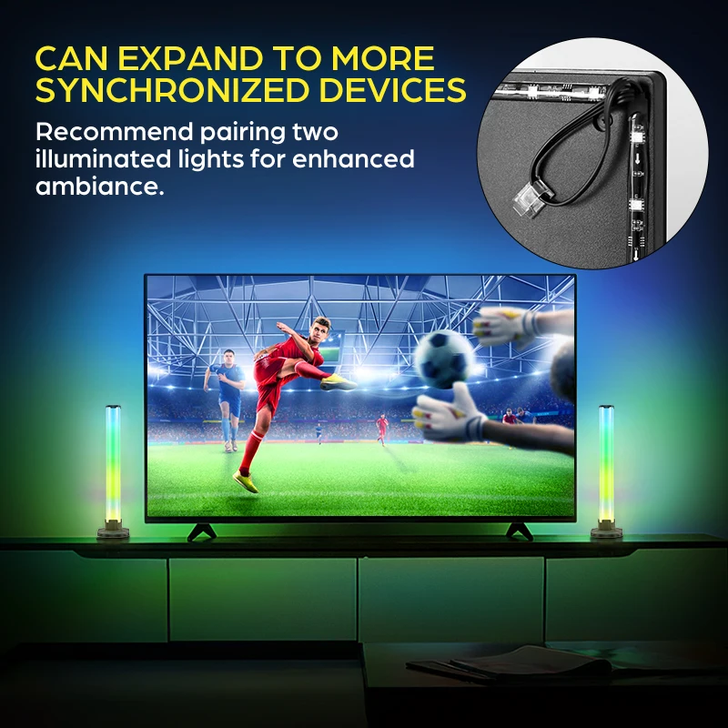 Nuovo Set di barre luminose retroilluminate per TV con un clic, barre luminose per illuminazione Smart TV con sincronizzazione del colore dello