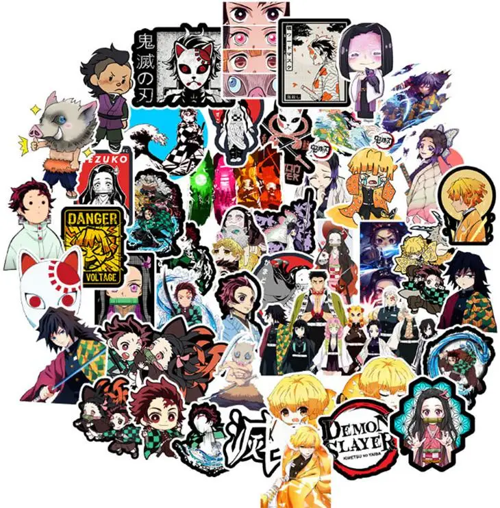 10/30/50/100pcs Demon Slayer Anime Graffiti Stickers Waterproof Decals Stickers For Laptop Phone Ipad Thermos Notebook Stickers