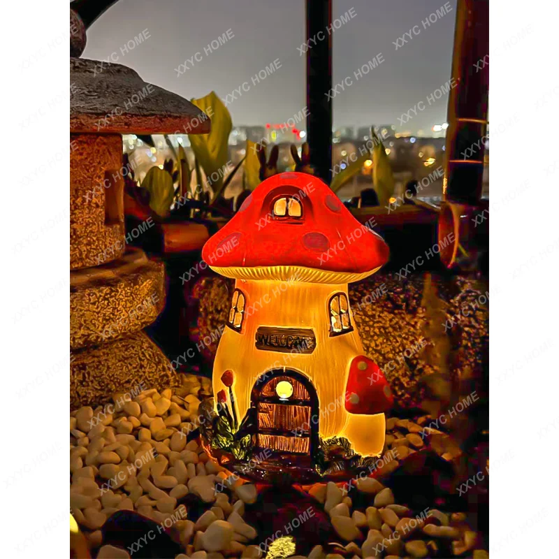 

Solar Creative Mushroom House Outdoor Waterproof Ornament Decoration Layout Ambience Light Small Night Lamp