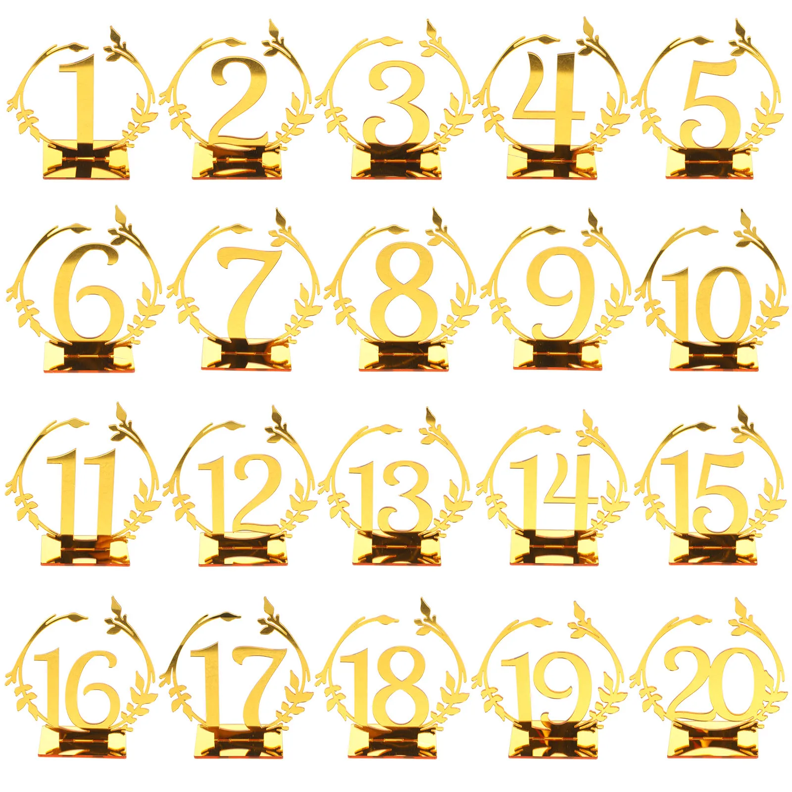 

20pcs Acrylic Reusable Reserved Signs Wedding Decor Reusable Seat Signs Banquet Party Supplies Number Plates