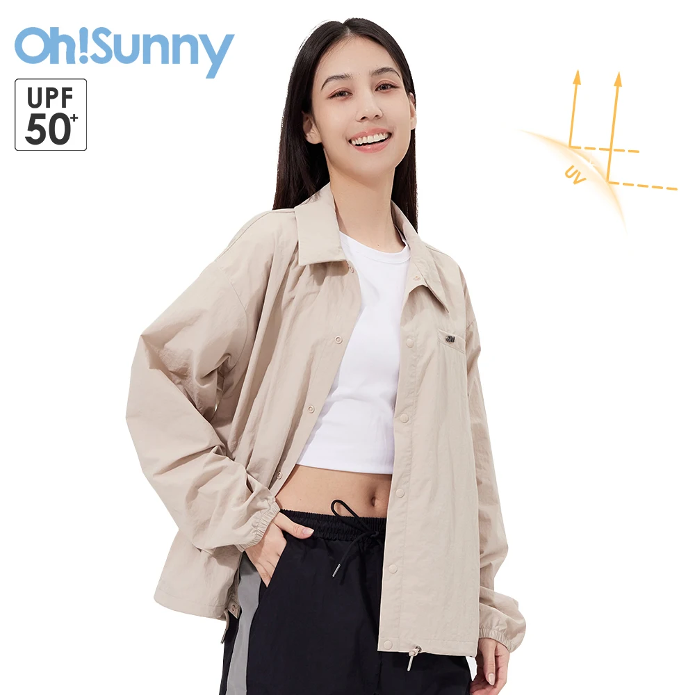 OhSunny Hiking Jackets for Men Women Neutral Summer Sun Protection Outdoor Anti-UV Coat UPF50+ Paper Fabric Loose Sport Clothing