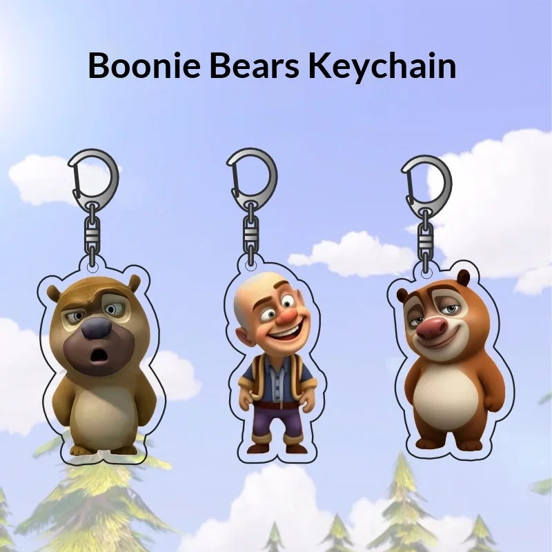 

Boonie Bears Bald Qiang Acrylic Keychain Cartoon Anime Funny Abstract Pendant Backpack Bag Charm Gift for Fans Collectors