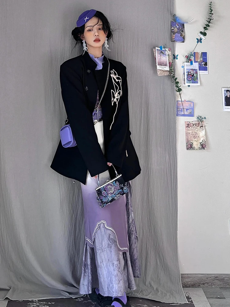 ชุดลำลองผู้หญิงปักลายเชือก ดีไซน์จีนใหม่ สไตล์หรูหรา โดดเด่นไม่ซ้ำใคร