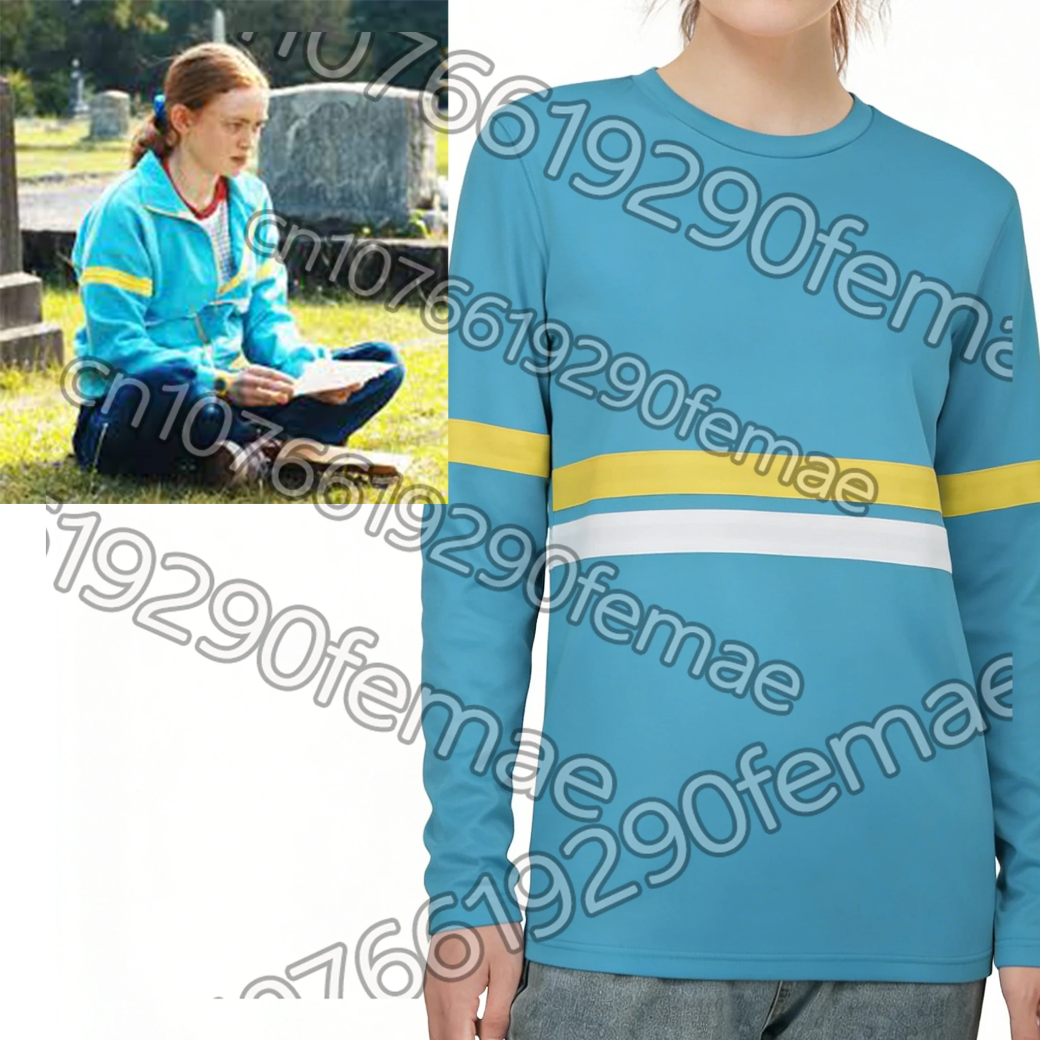 TV-Serien-inspiriertes Max Mayfield Top 2026 Trendiges Langarm-T-Shirt Vielseitiges Casual-Layering-Piece im Max Mayfield Cosplay-Stil
