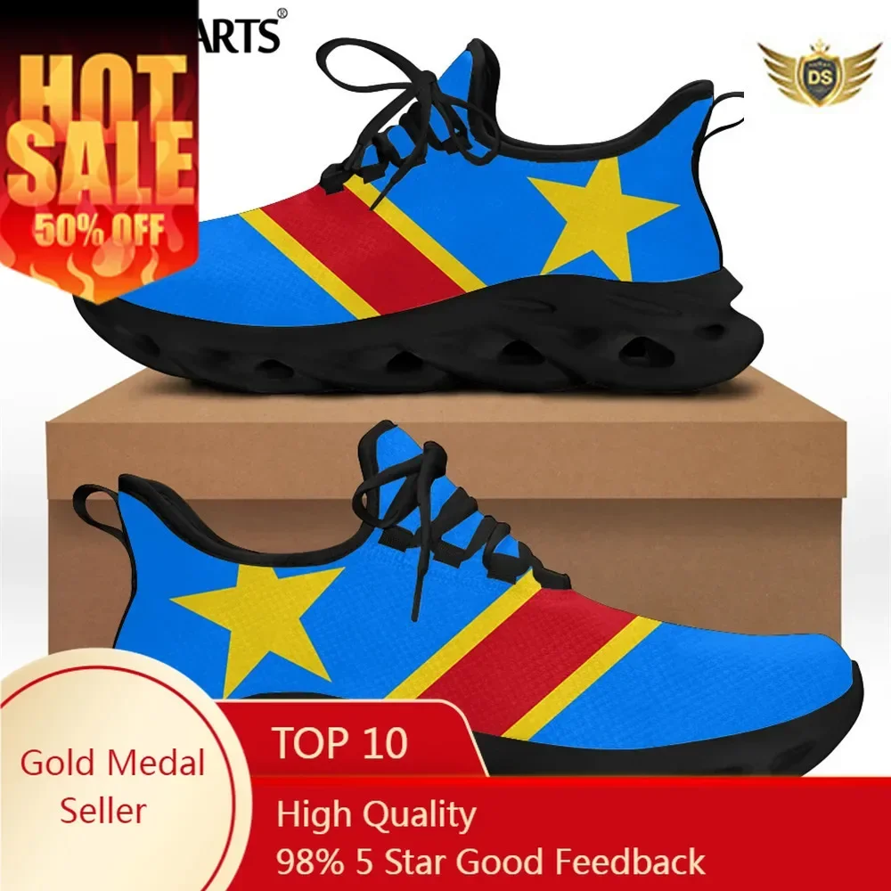 Republic Of Congo Flag Designer Men Casual Shoes Sneakers Flats Male Lace Up Wear-resistant Tenis Masculino