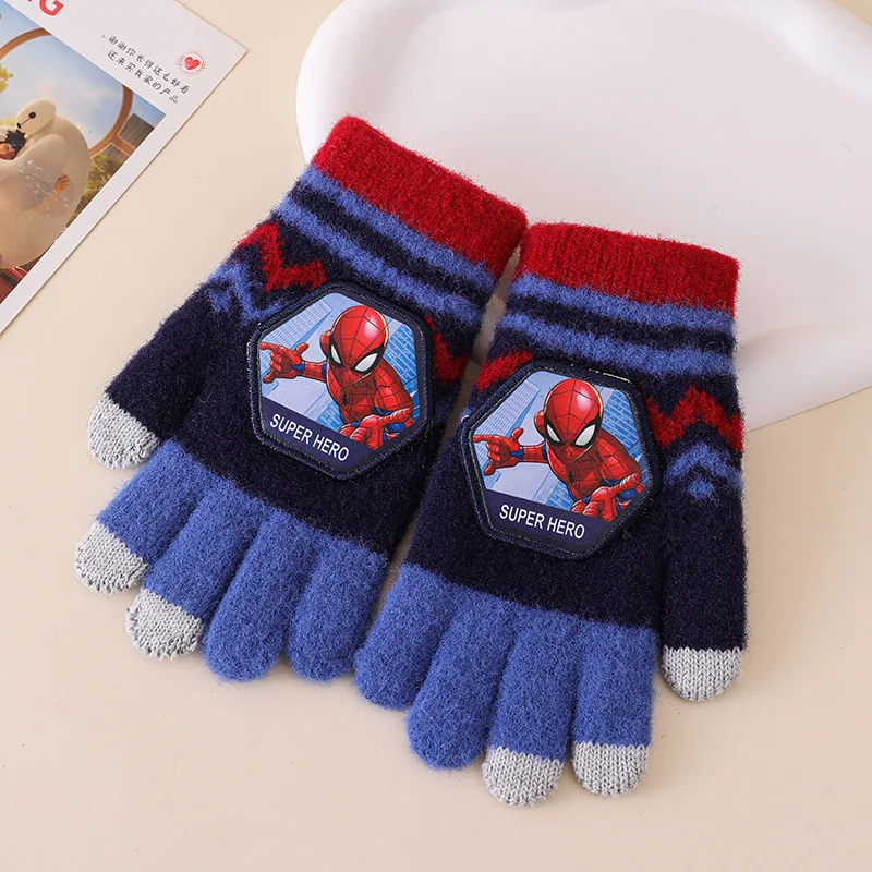 1-8PSC Prinzessin Elsa Marvel Mädchen Handschuhe Entzückende Anime Spider-Man Handschuhe Kinder Warme Gestrickte Handschuhe Damen Geburtstagsgeschenk O