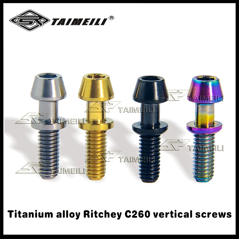 

TAIMEILI Titanium bolt cone head washer Alan six Ritchey C260 bike neck bolt 7 pcs