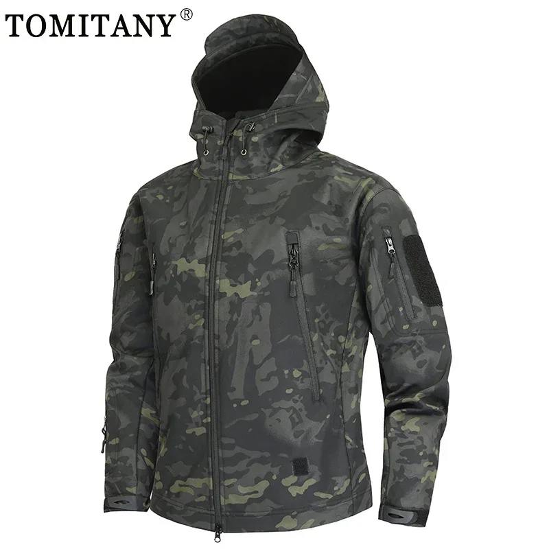 Multi-pocket Waterproof Shark Skin Tactical Jackets Men Military Combat Soft Shell Army Jackets Techwear Windproof Hooded Coats