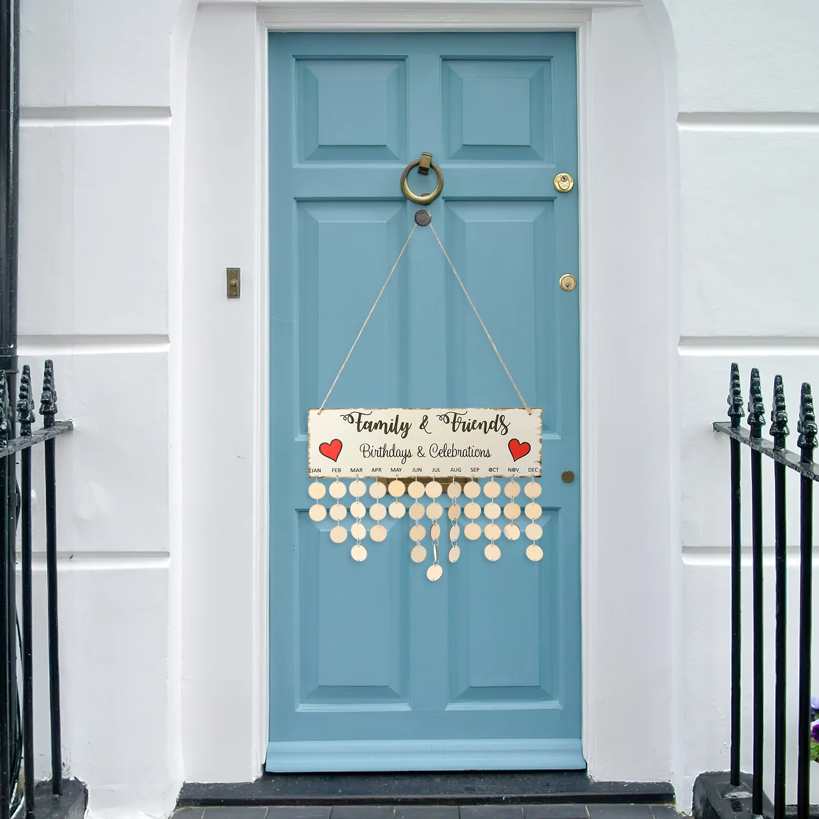 

Деревянный календарь-планшет 16x47x0,5 дюйма, красочный, для самостоятельного оформления, доска для напоминаний о дне рождения с 50 круглыми дисками, для семейных юбилеев