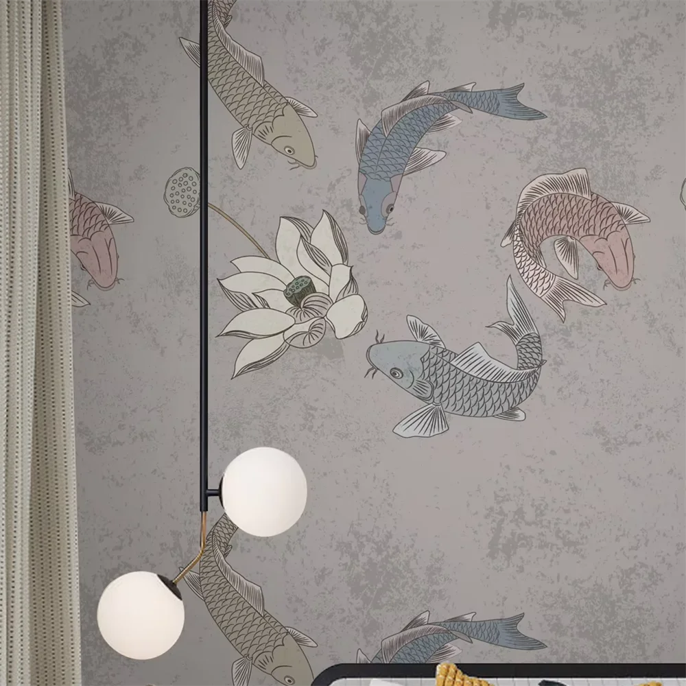 

Custom Lotus carp wallpapers for living room bedroom wallpaper wall covering mural house decoration kitchen decor wall stickers
