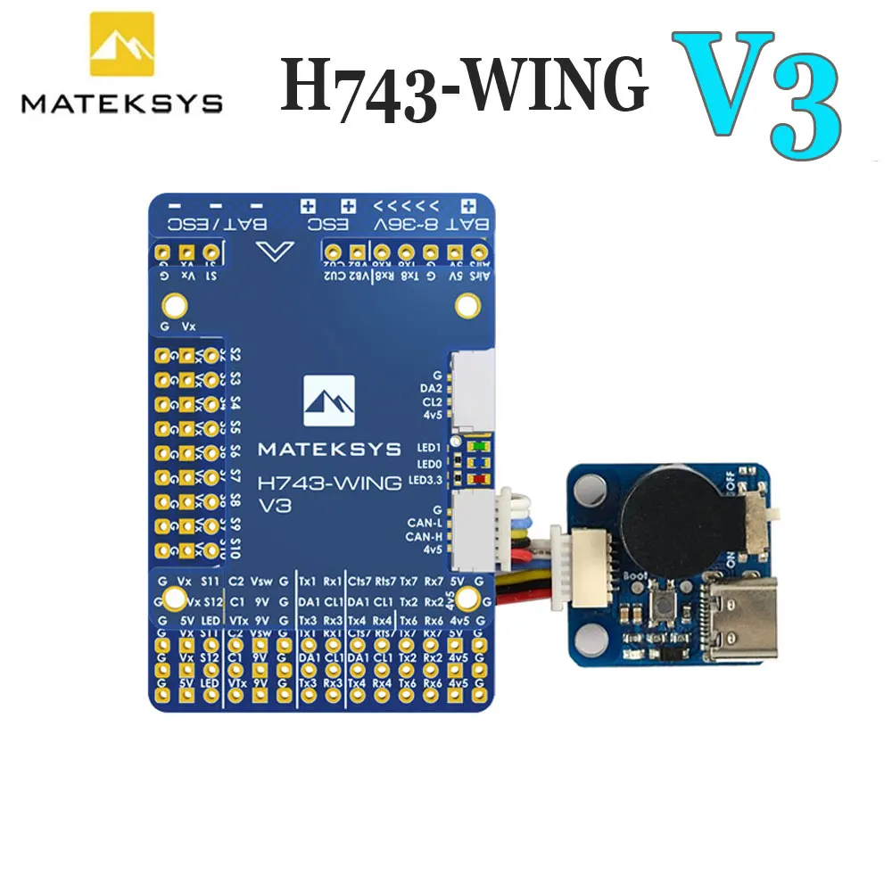 

Matek H743-WING V3 STM32H743VIT6 Built-in OSD Support Dual Camera INAV Flight Controller for RC FPV Airplane Fixed Wing Drones