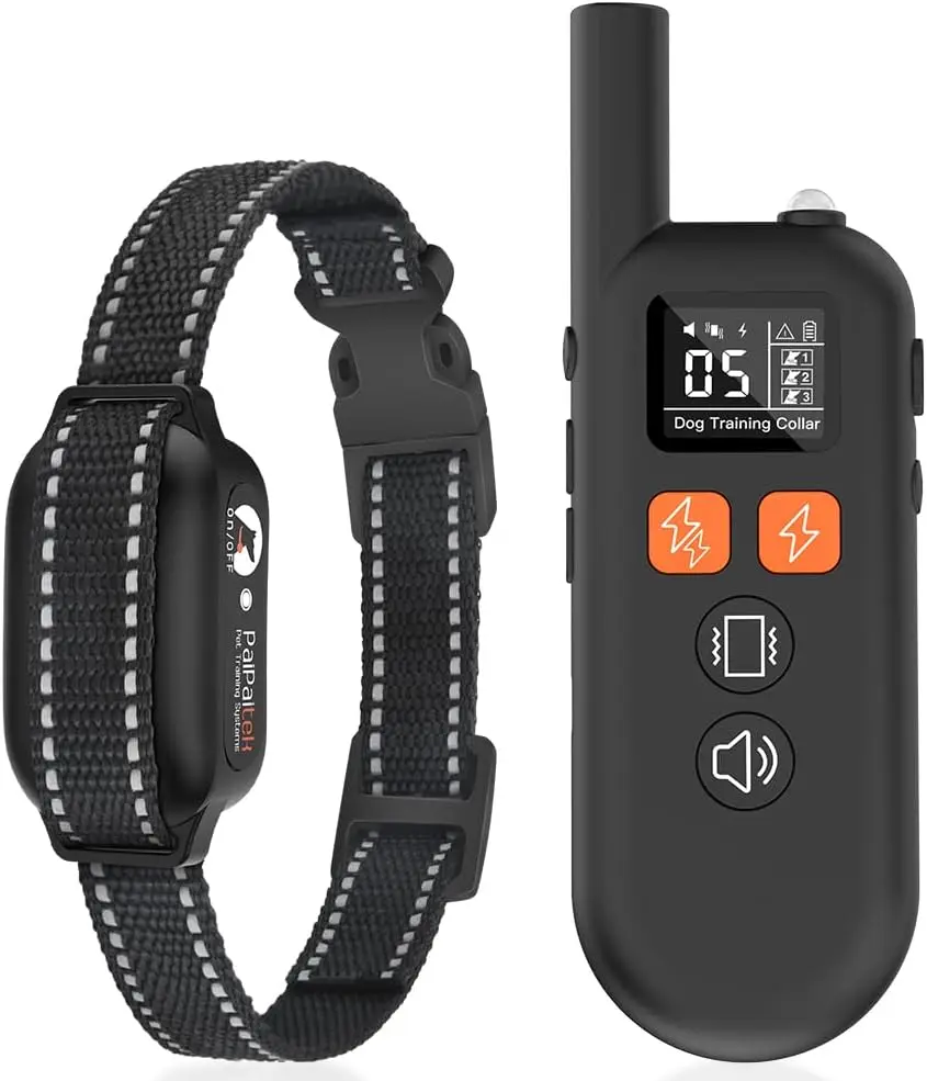 

Ошейник для удаленной дрессировки собак, 3 режима, диапазон 3300 футов, водонепроницаемый, длинный аккумулятор, подходит для всех собак (черный)