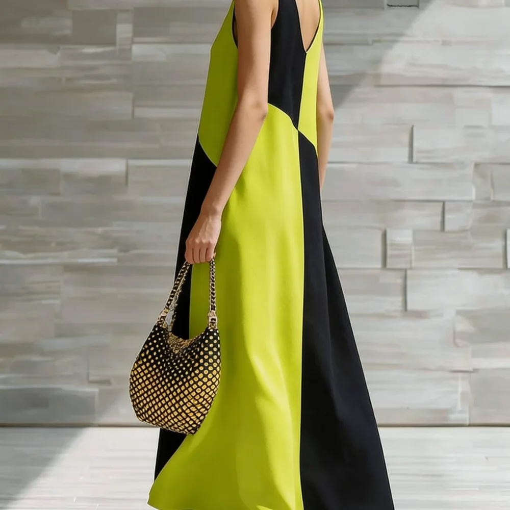 Gaun Maxi Wanita Model V-Neck - Boho Summer Beach Maxi Dress ulasan dan harga