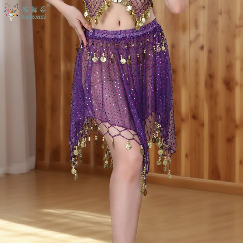 BellyDance Korte Rok Vrouwen Tribal India Dans Praktijk Training Kleding Volwassen Glanzende Stage Performance Kostuum Party Prom Rok