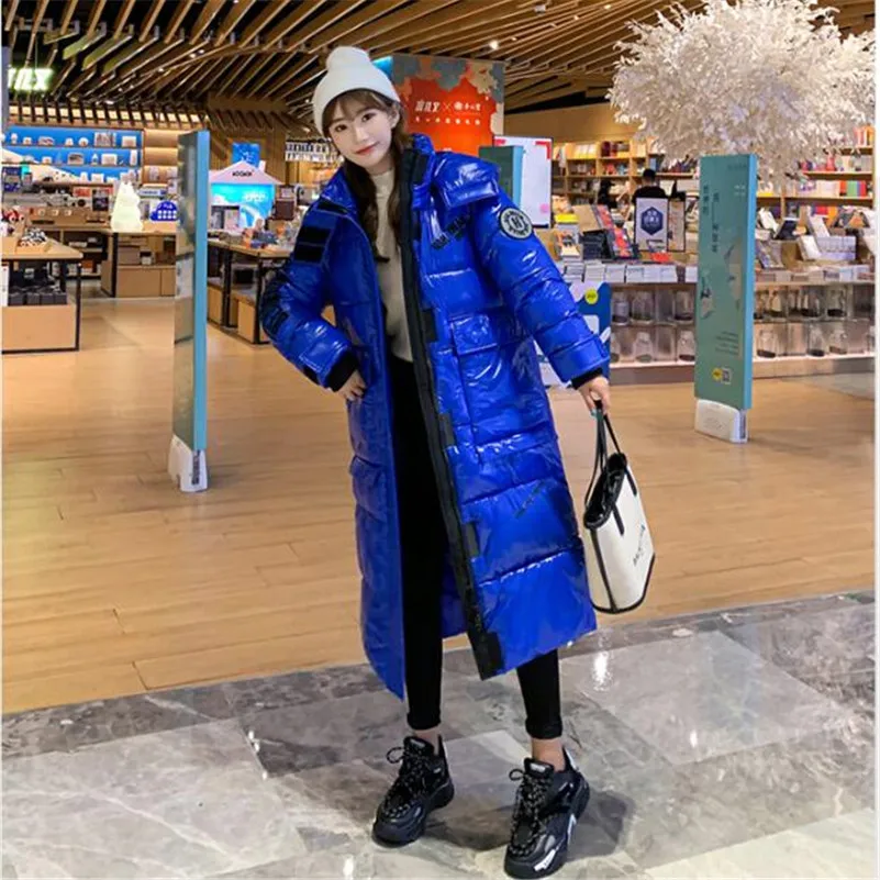 2024 Winter Fashion Long Jacket Women Coat Female Hooded Thicken Warm Outwear Coat Red Blue Orange Black Green jaqueta feminina