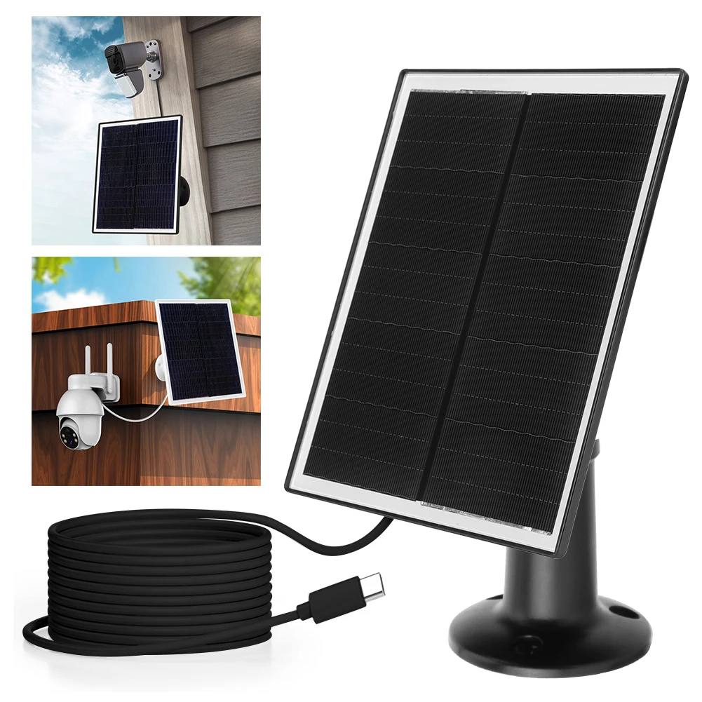 6 واط 5 فولت لوحة طاقة شمسية شاحن Shingled لوحة طاقة شمسية 24% كفاءة مايكرو USB و USB-C ميناء IP65 مقاوم للماء للهاتف باد الاستخدام في الهواء الطلق