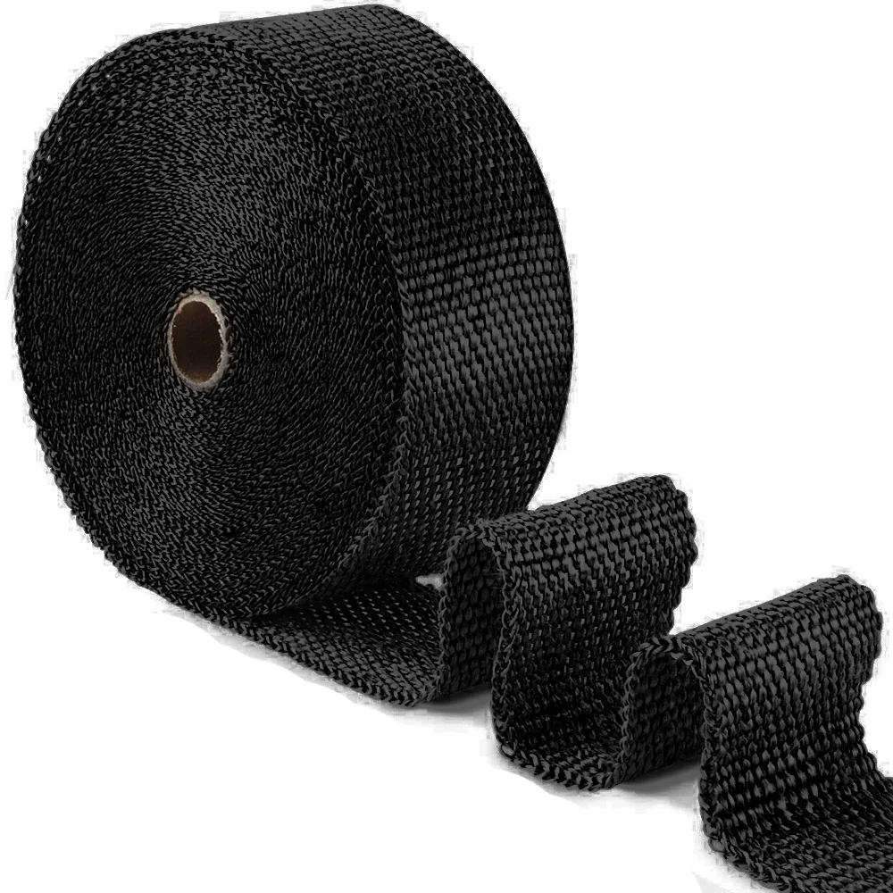 Exhaust Pipe Fiberglass Insulation Banana Tape 5cm X 15m Black Motorcycle Insulation Tape