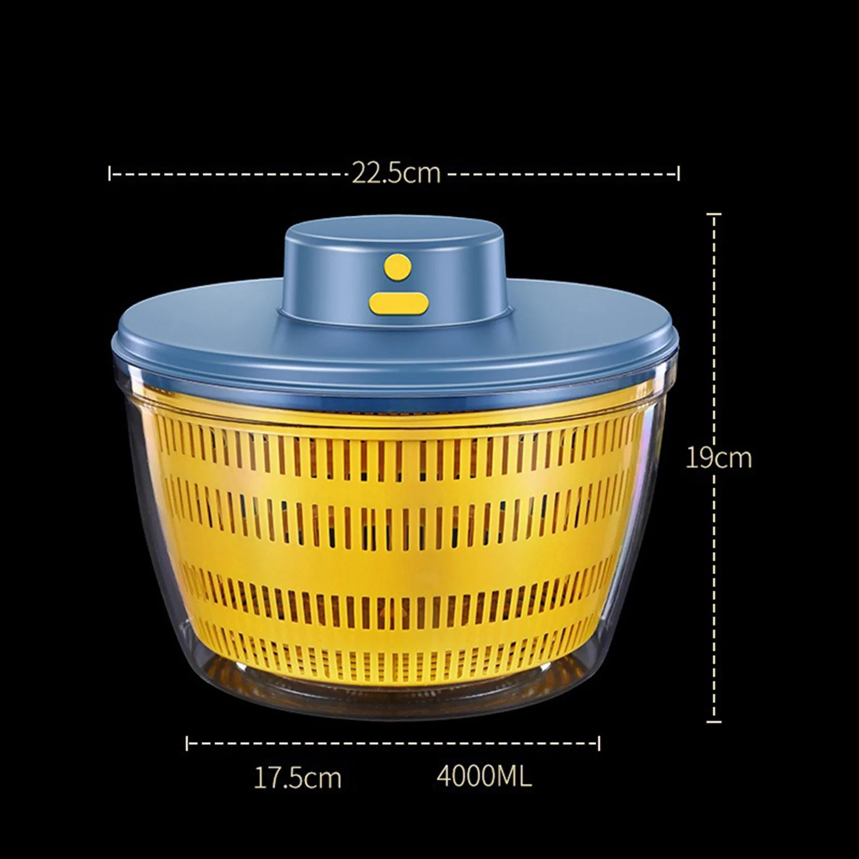 AC88-2X Electric Dryer Salad Spinner Dehydrator Multifunction Fruits Draining Basket USB Charing Kitchen Drainer