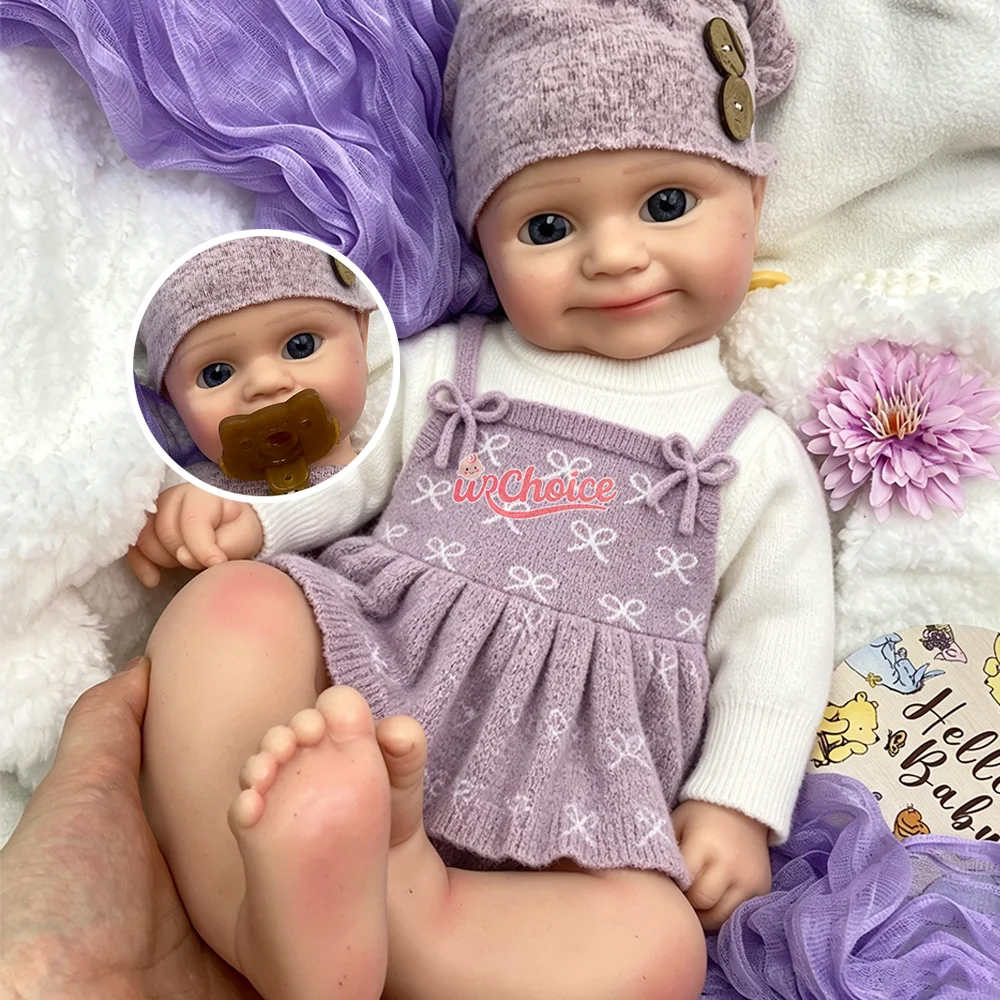 Open Mouth 20Inch Maddie Silicone Reborn Doll Newborn Chubby Hand-Painted Washable Silicone Reborn Doll For Artist Birthday Gift