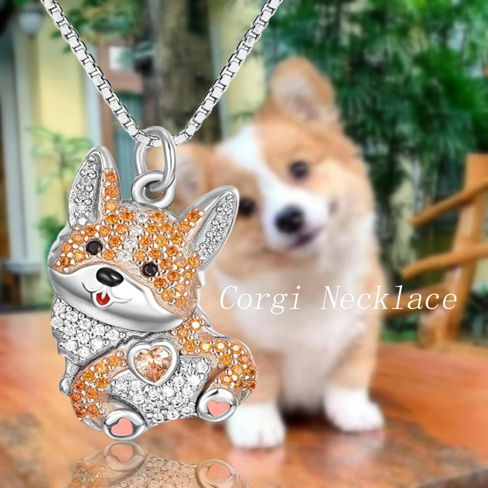 Exquisite Cute Corgi Butt Pendant Necklace for Women Elegant Pet Puppy Jewelry Animal Accessories Birthday Gift for Dog Lovers