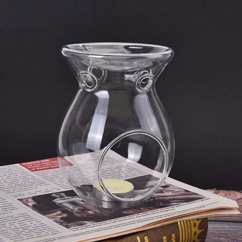 Glass Candle Heat Resistant Oil Furnace Aroma Burner Holder Candlestick Vase Romantic Wedding Decoration